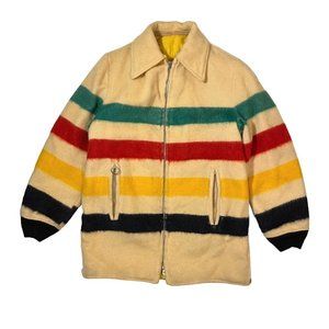 1960s True Vintage Hudson's Bay Reversible Striped Wool Coat Men's Small